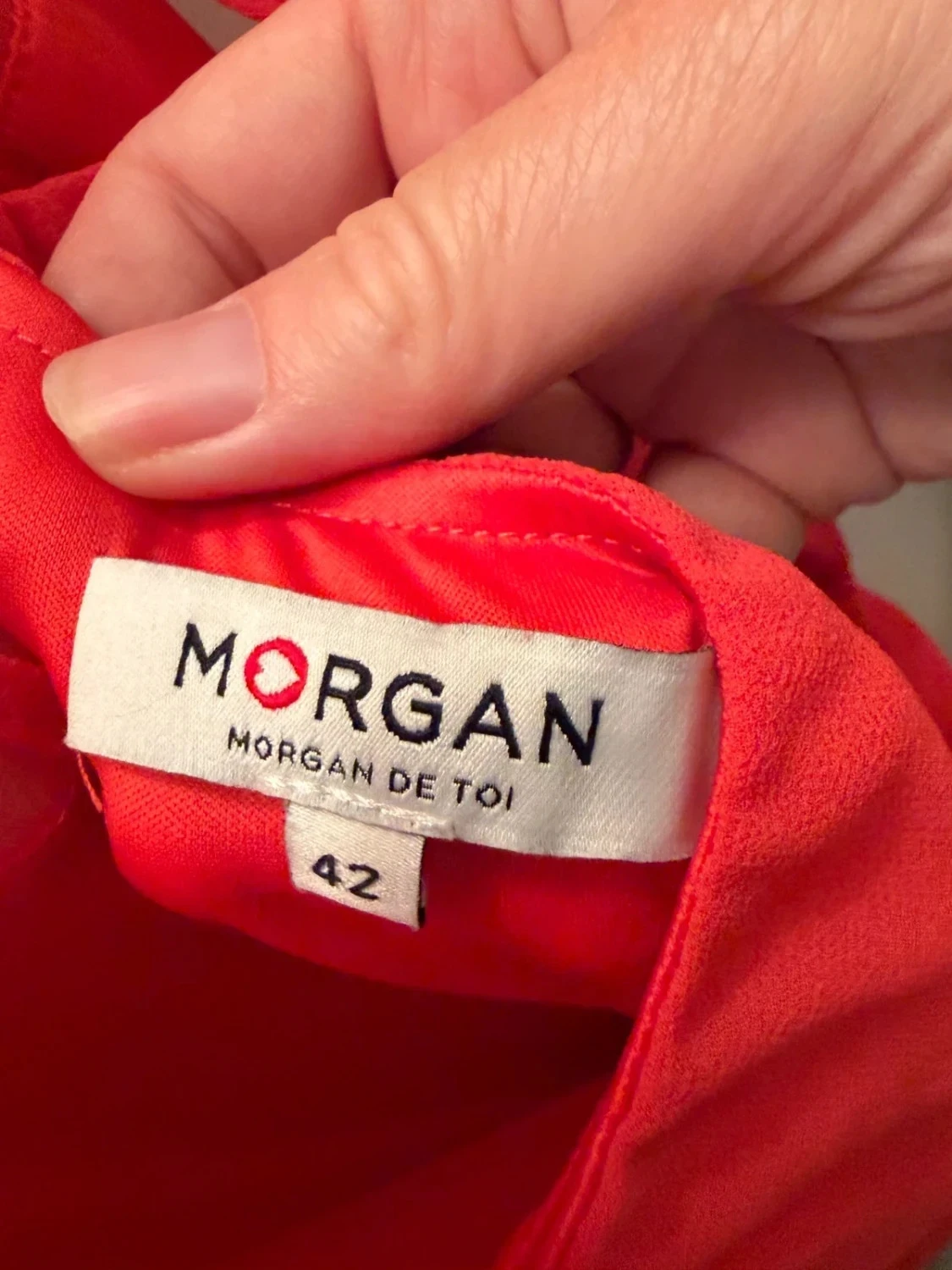 Vestido Morgan T42 coral con volantes y espalda calada en perfecto estado – photo 6